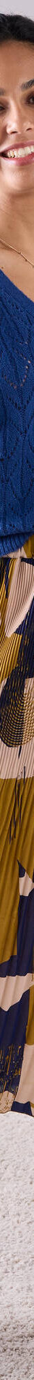 Jupe voile plissé,  imprimé graphique, petite stature (bronze / bleu) Jupe voile plissé,  imprimé graphique, petite stature (bronze / bleu)